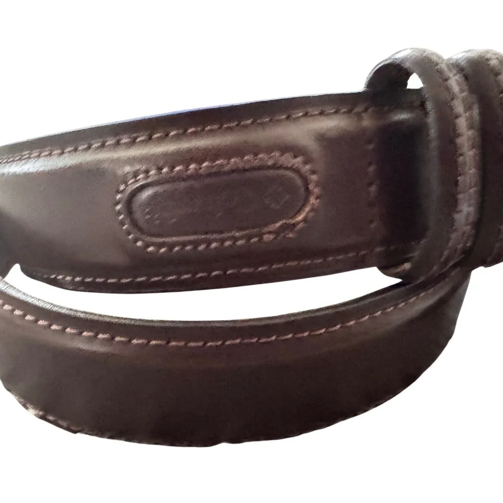 Columbia‎ Leather Belt Casual Dress Brown Stitched Mens Size 40 preloved